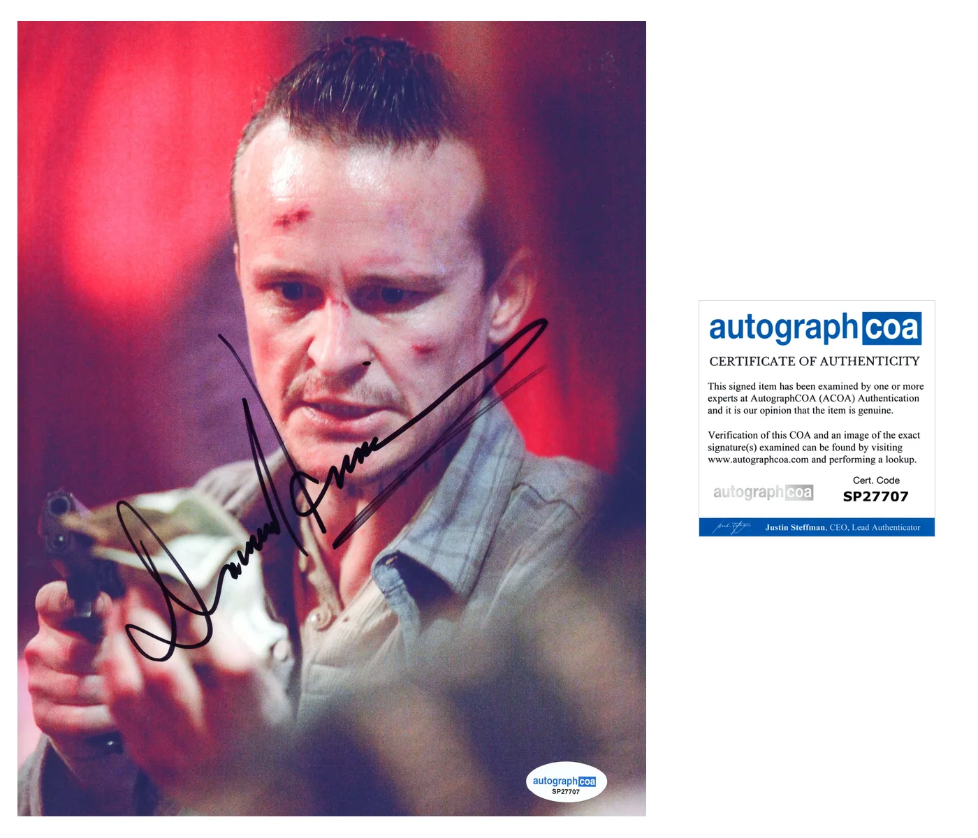 Damon Herriman — Damon Herriman ‘Justified’ Signed 8x10 Photo ‘Dewey Crowe’ ACOA