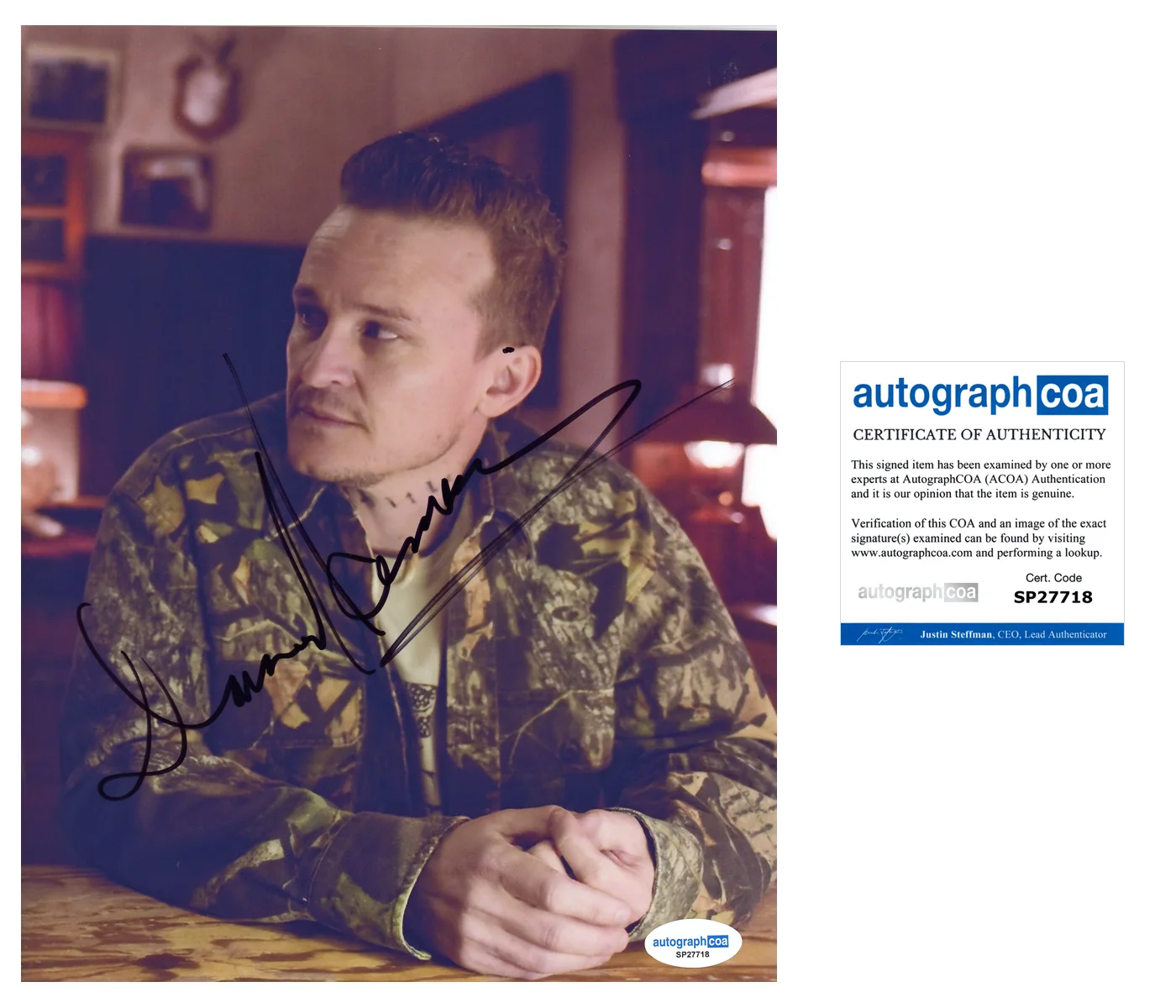 Damon Herriman — Damon Herriman ‘Justified’ Signed 8x10 Photo ‘Dewey Crowe’ ACOA
