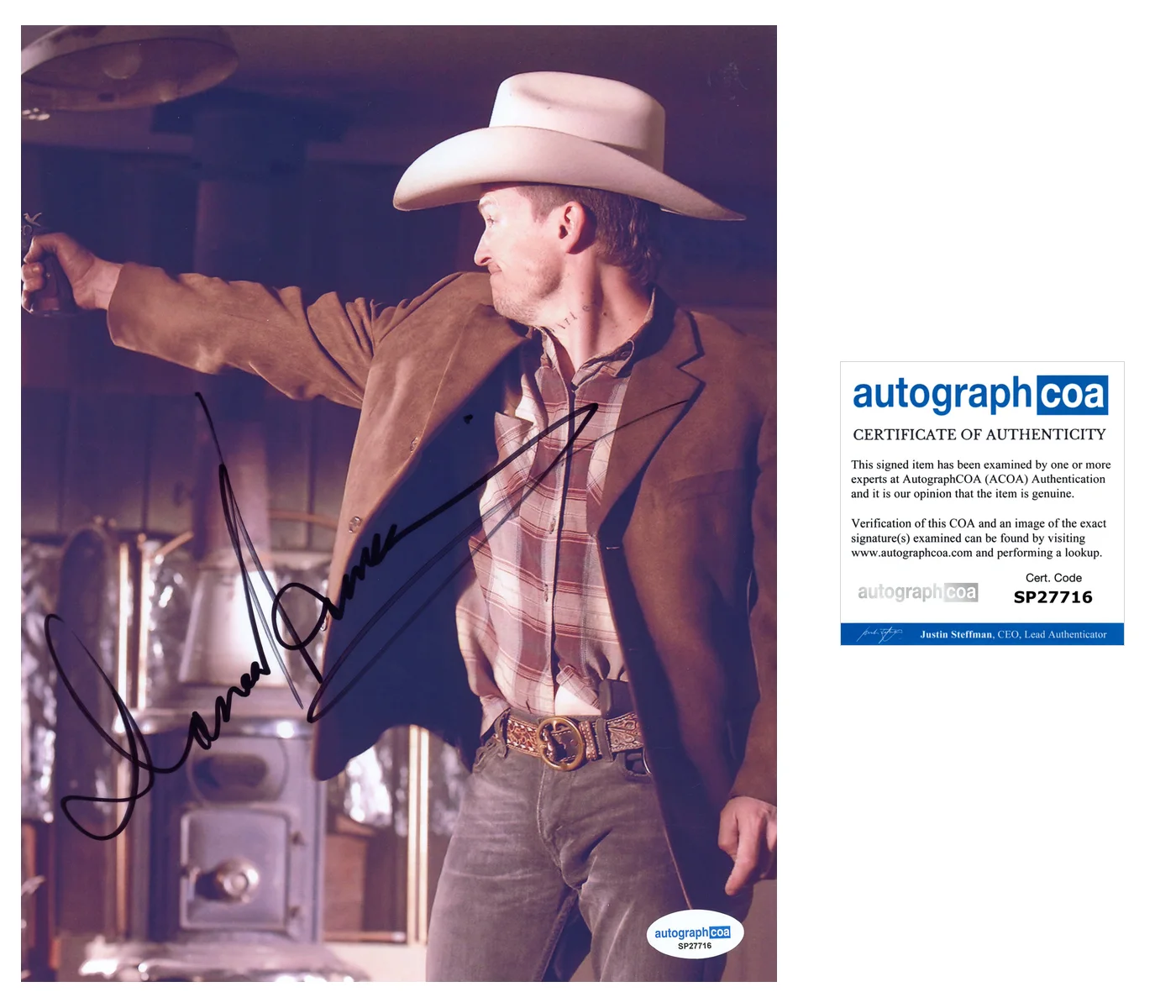 Damon Herriman — Damon Herriman ‘Justified’ Signed 8x10 Photo ‘Dewey Crowe’ ACOA