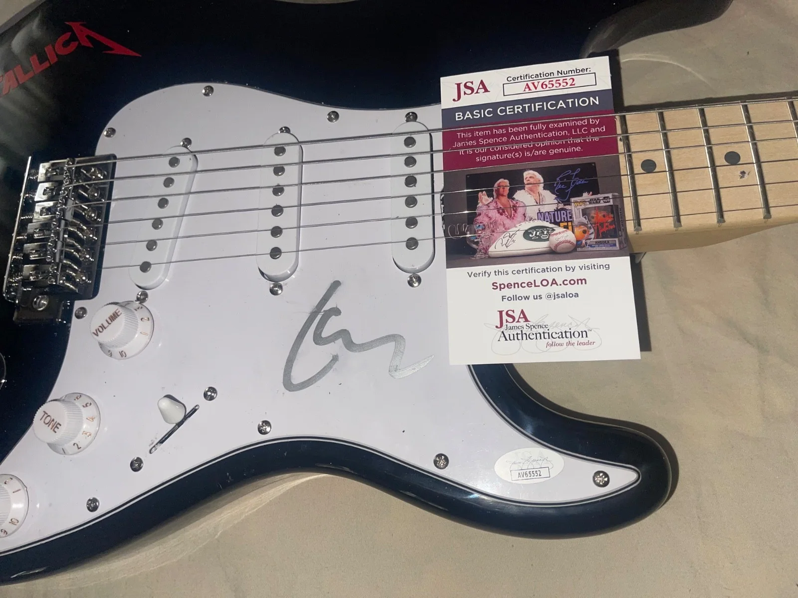 Lars Ulrich Metallica Signed Electric Guitar Autographed JSA Authenticated 2, image 2