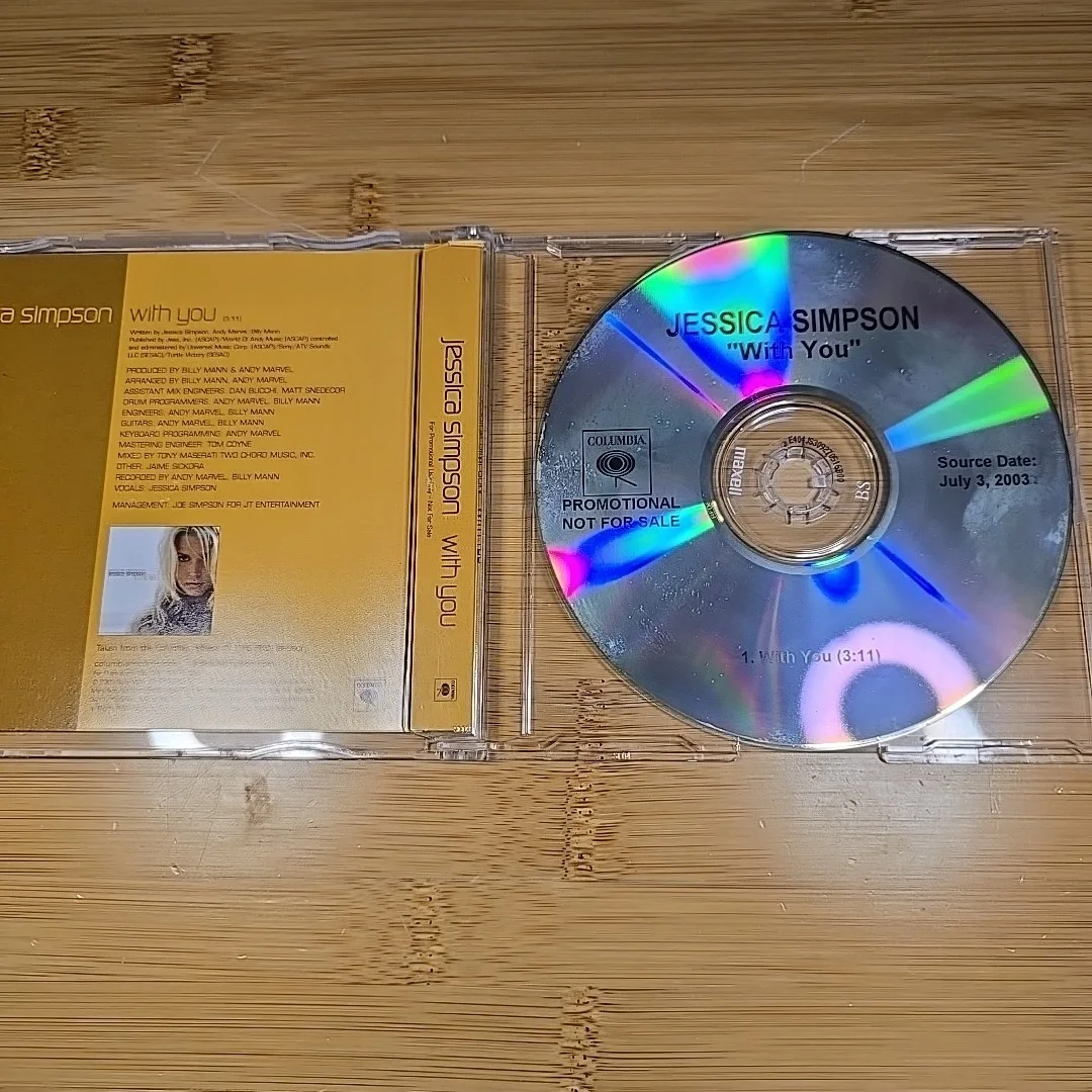 Jessica Simpson With You Single Signed Autograph Auto CD Insert SHIPS IN A BOX, image 2