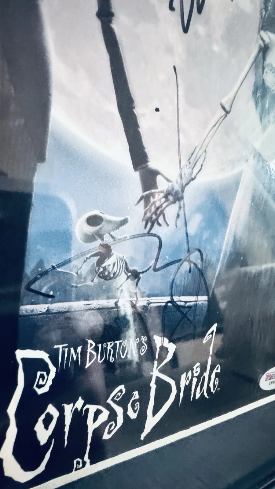 Tim Burton — Johnny Depp & Tim Burton signed The Corpse Bride With Frame PSA, image 4