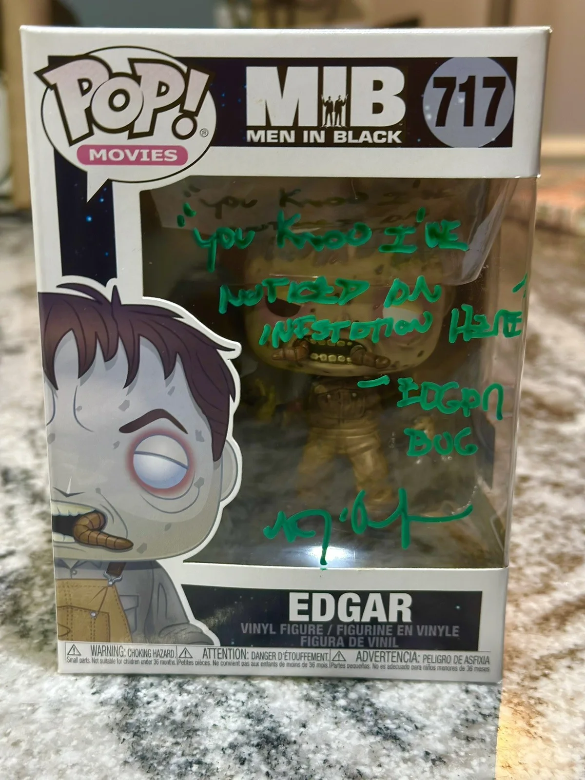 Vincent D'Onofrio — Vincent D’onofrio Signed w/Movie Quote Funko Pop, Men In Black Edgar (Bug)