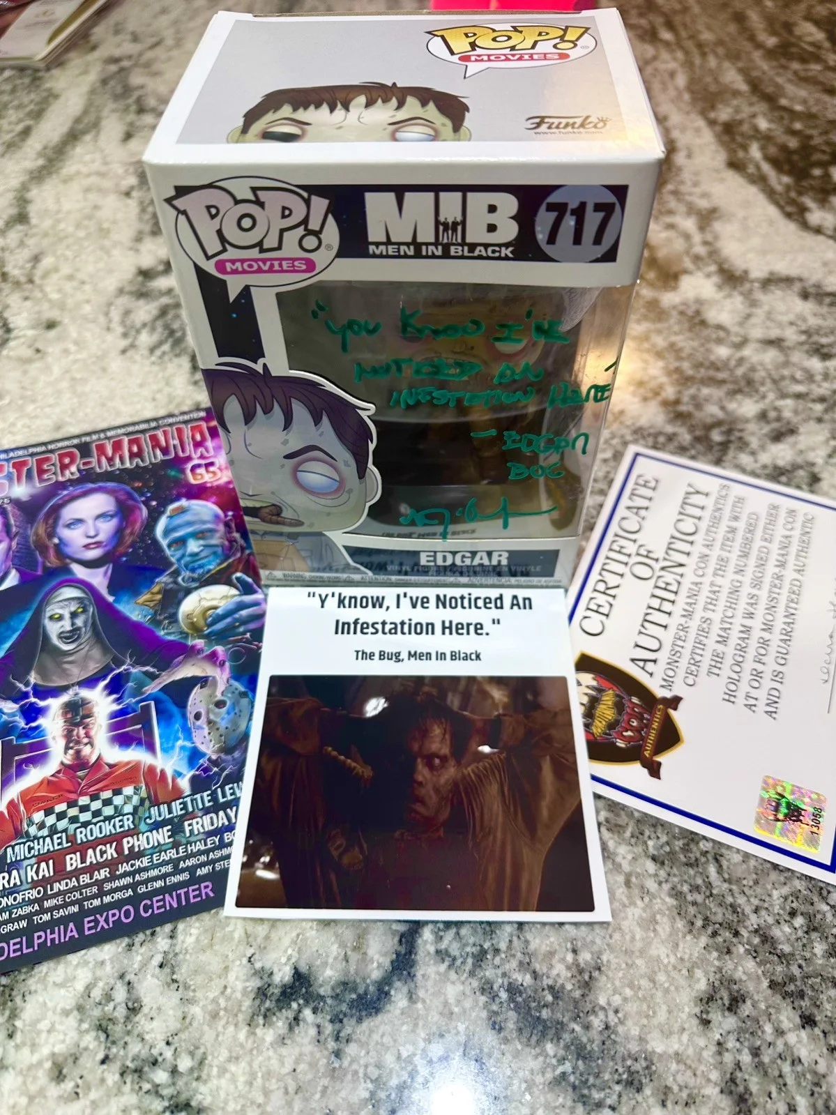 Vincent D'Onofrio — Vincent D’onofrio Signed w/Movie Quote Funko Pop, Men In Black Edgar (Bug), image 2