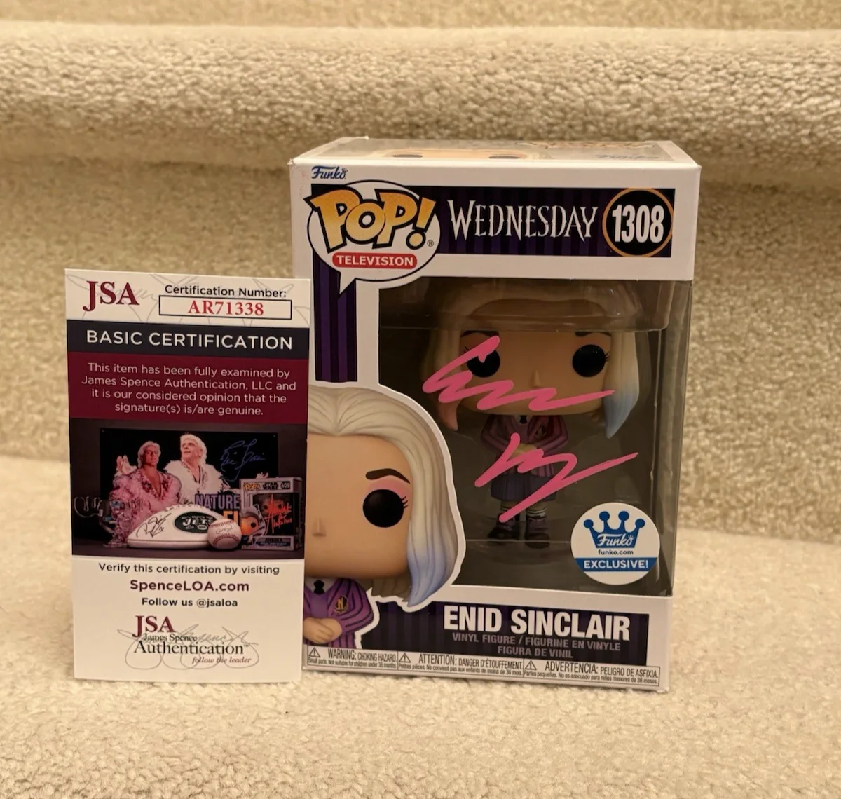 Emma Myers — Emma Myers Signed Enid Sinclair Funko Wednesday - Full Auto Rare - JSA + photo