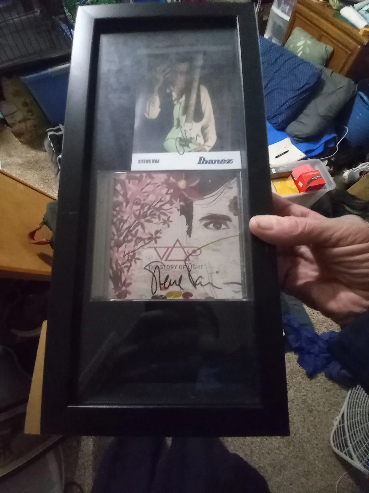 Steve Via ( Autographed ) Cd & Picture In Black Shadow Box, image 2