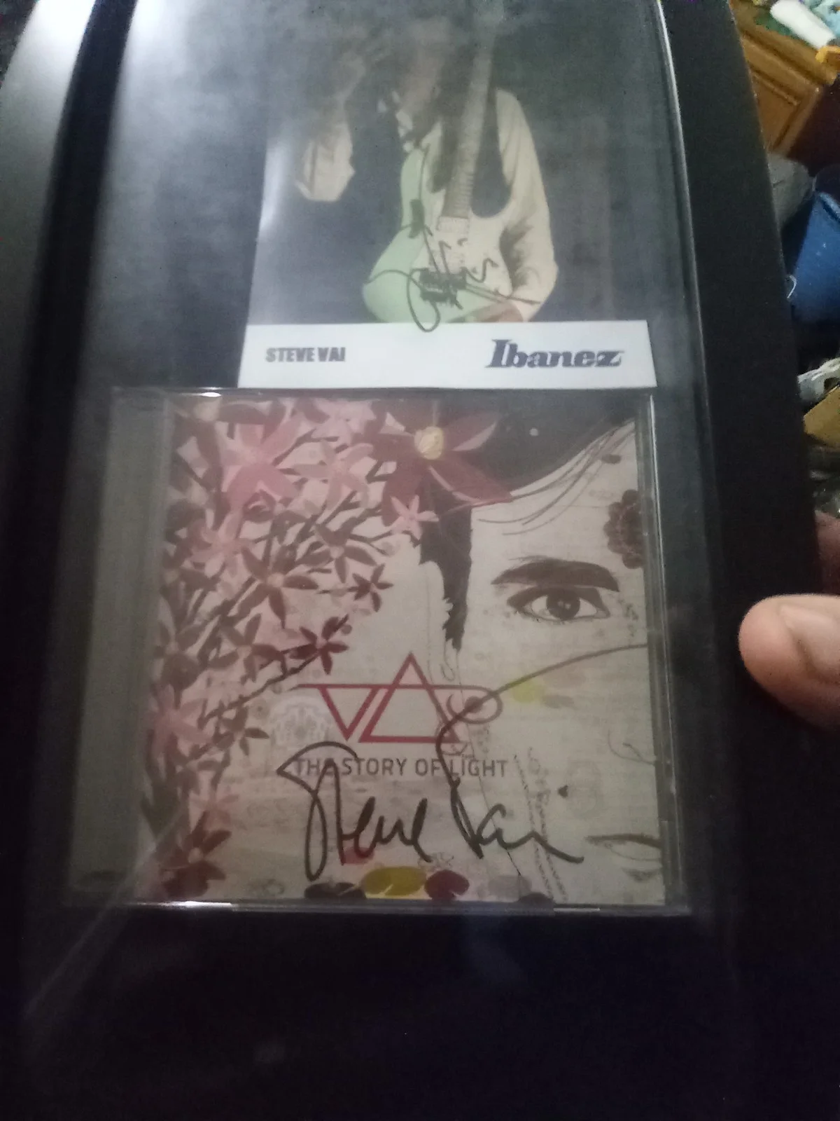 Steve Via ( Autographed ) Cd & Picture In Black Shadow Box, image 3