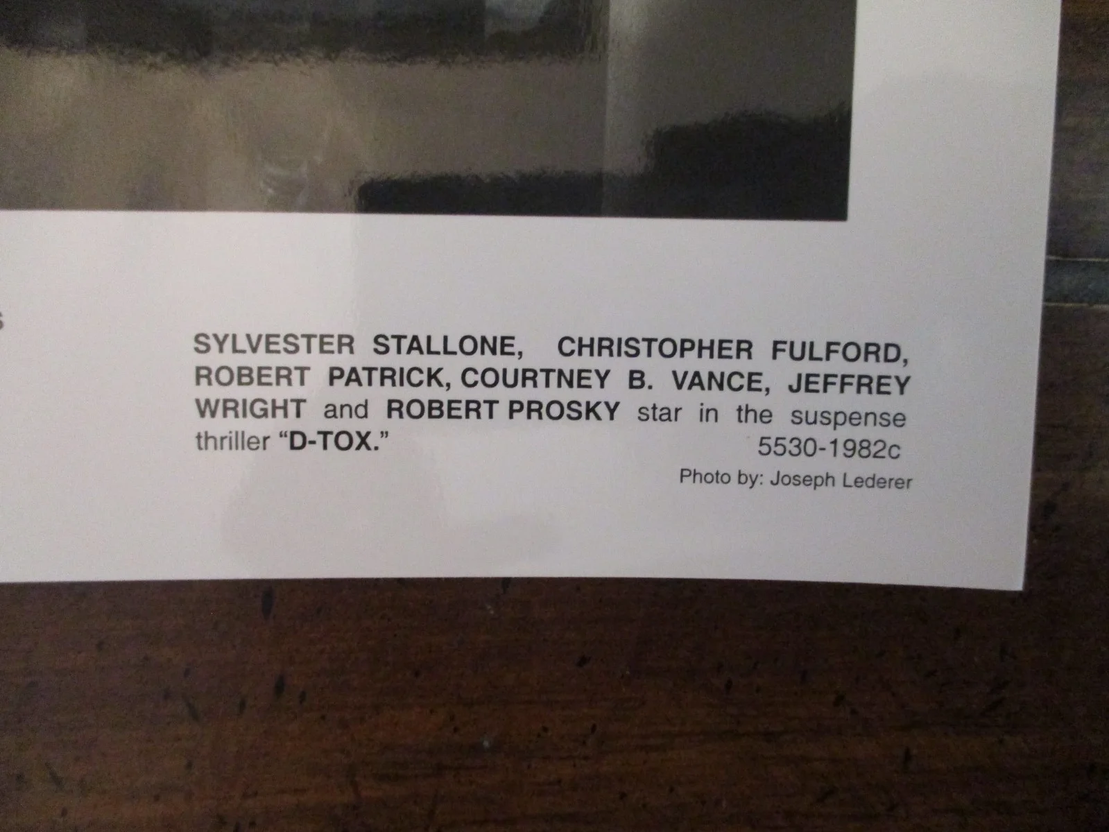 D-TOX/Robert Prosky/Robert Patrick/Sylvester Stallone(EYE SEE YOU)2002 B&W Photo, изображение 3