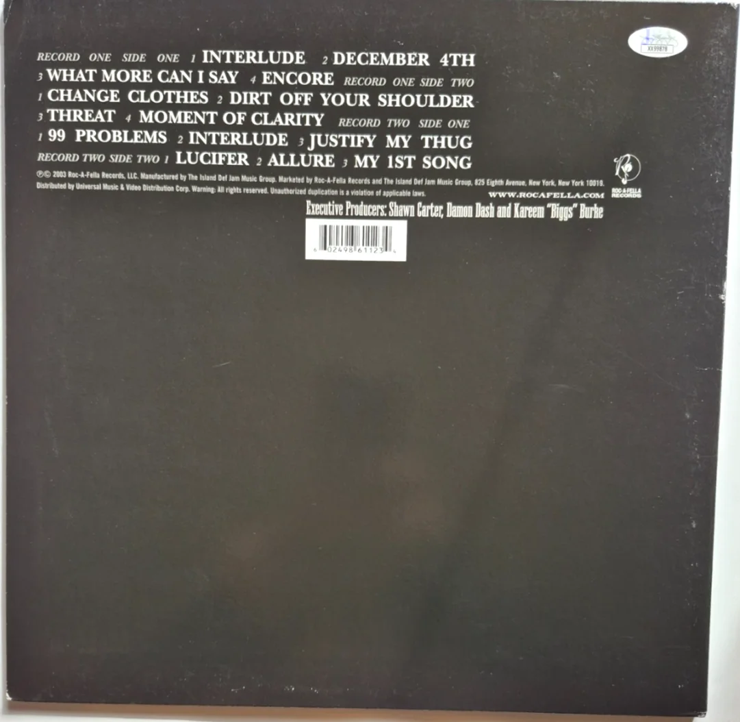 JAY-Z SIGNED AUTOGRAPHED THE BLACK ALBUM VINYL HOVA BEYONCE BLUEPRINT JSA COA, image 3
