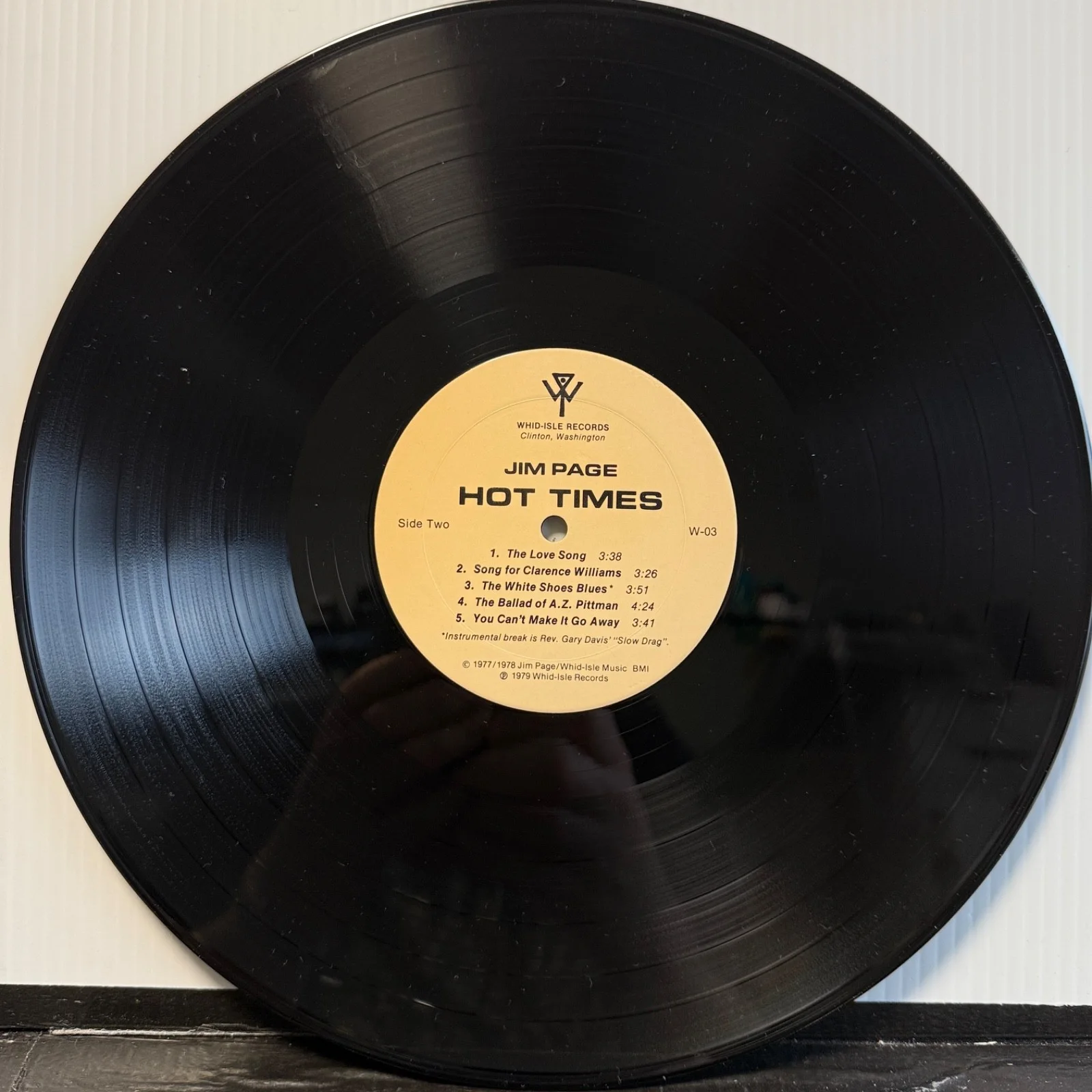 JIM PAGE AUTOGRAPHED "Hot Times" W-03 WHID-ISLE RECORDS usa vinyl album VG+, изображение 5