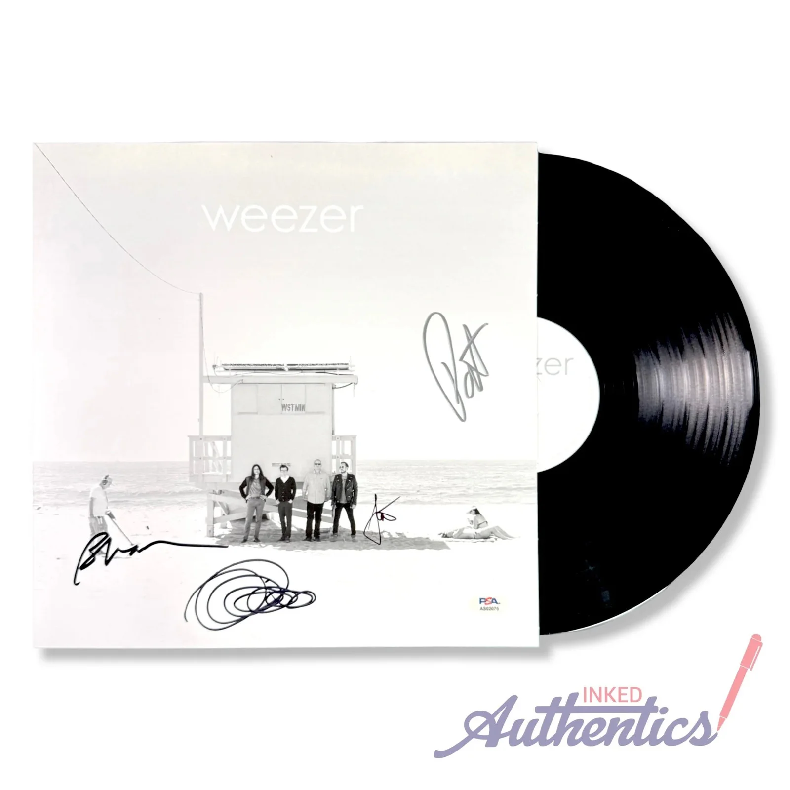 Weezer Signed Autographed Vinyl LP “Weezer (White Album)” PSA/DNA Authenticated, изображение 2