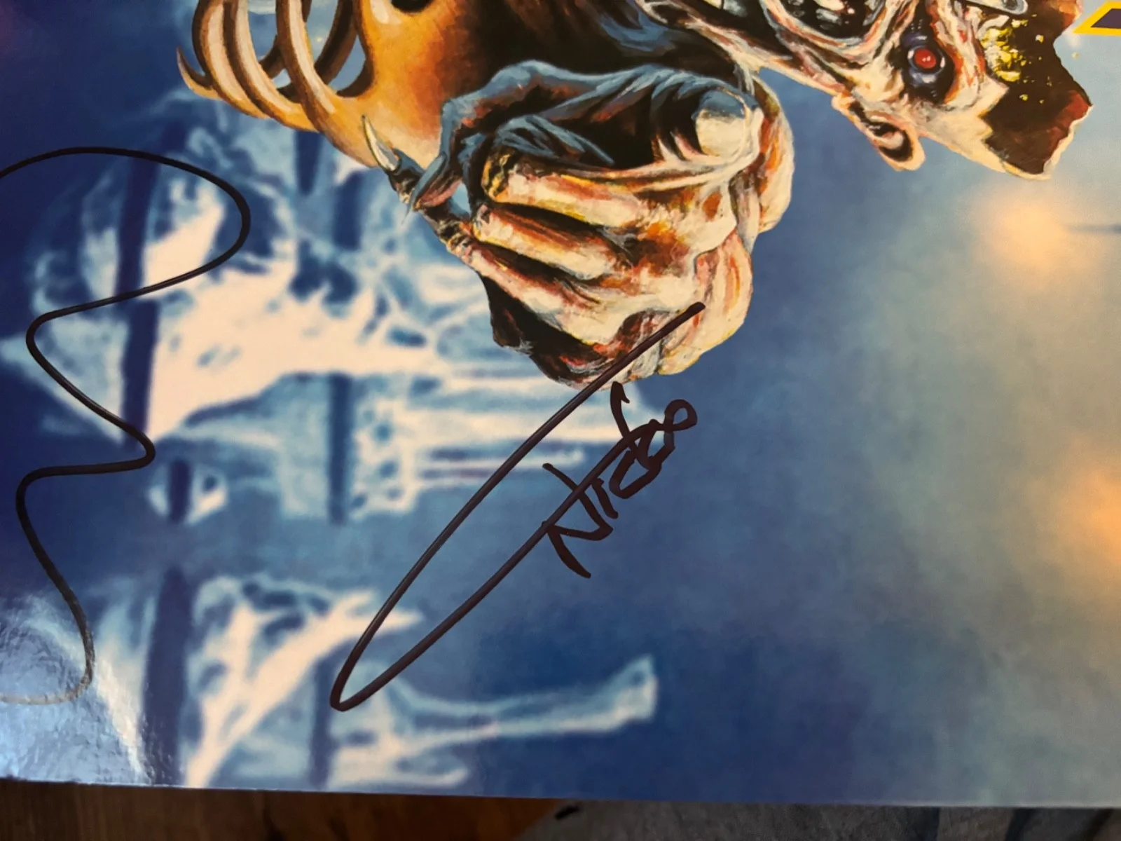 IRON MAIDEN SIGNED AUTOGRAPHED BLUE LP VINYL RARE NICKO & DAVE DONINGTON 88', image 2