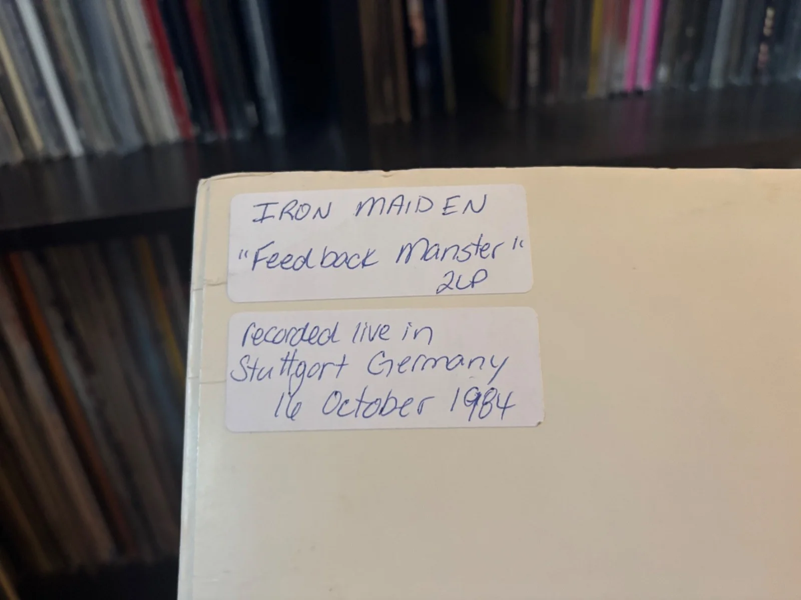 IRON MAIDEN SIGNED AUTOGRAPHED LP VINYL RARE NICKO MCBRAIN 84' FEEDBACK MONSTER, image 3