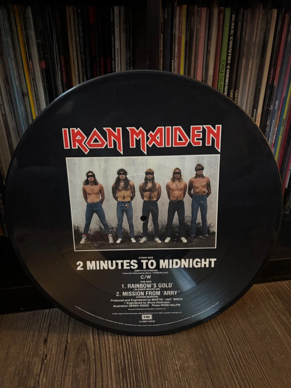 IRON MAIDEN SIGNED AUTOGRAPHED LP VINYL RARE PIC DISC NICKO MCBRAIN 2 MINUTES, изображение 3