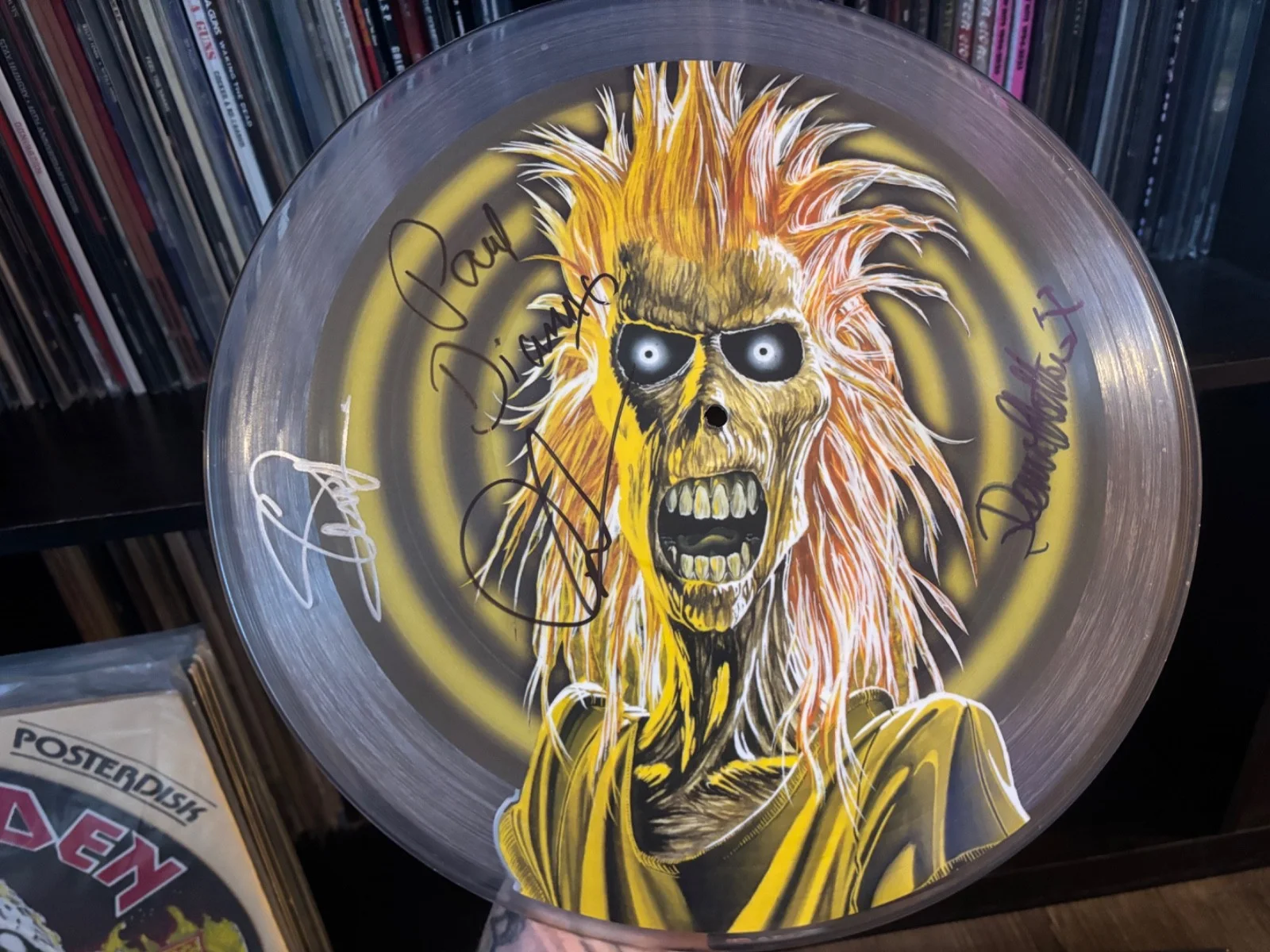 IRON SIGNED AUTOGRAPHED LP VINYL RARE PIC DISC *COMPLETE* X4 PAUL D'IANNO STEVE, изображение 2