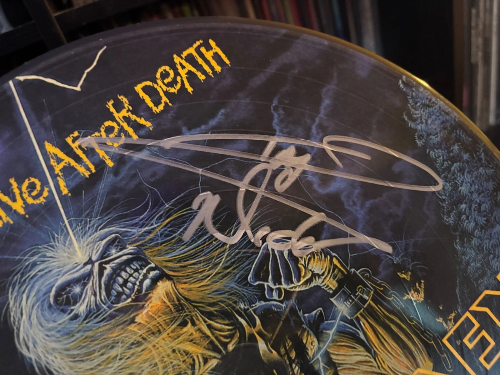 IRON MAIDEN SIGNED AUTOGRAPHED LP VINYL RARE PIC DISC BRAZIL NICKO MCBRAIN, изображение 2