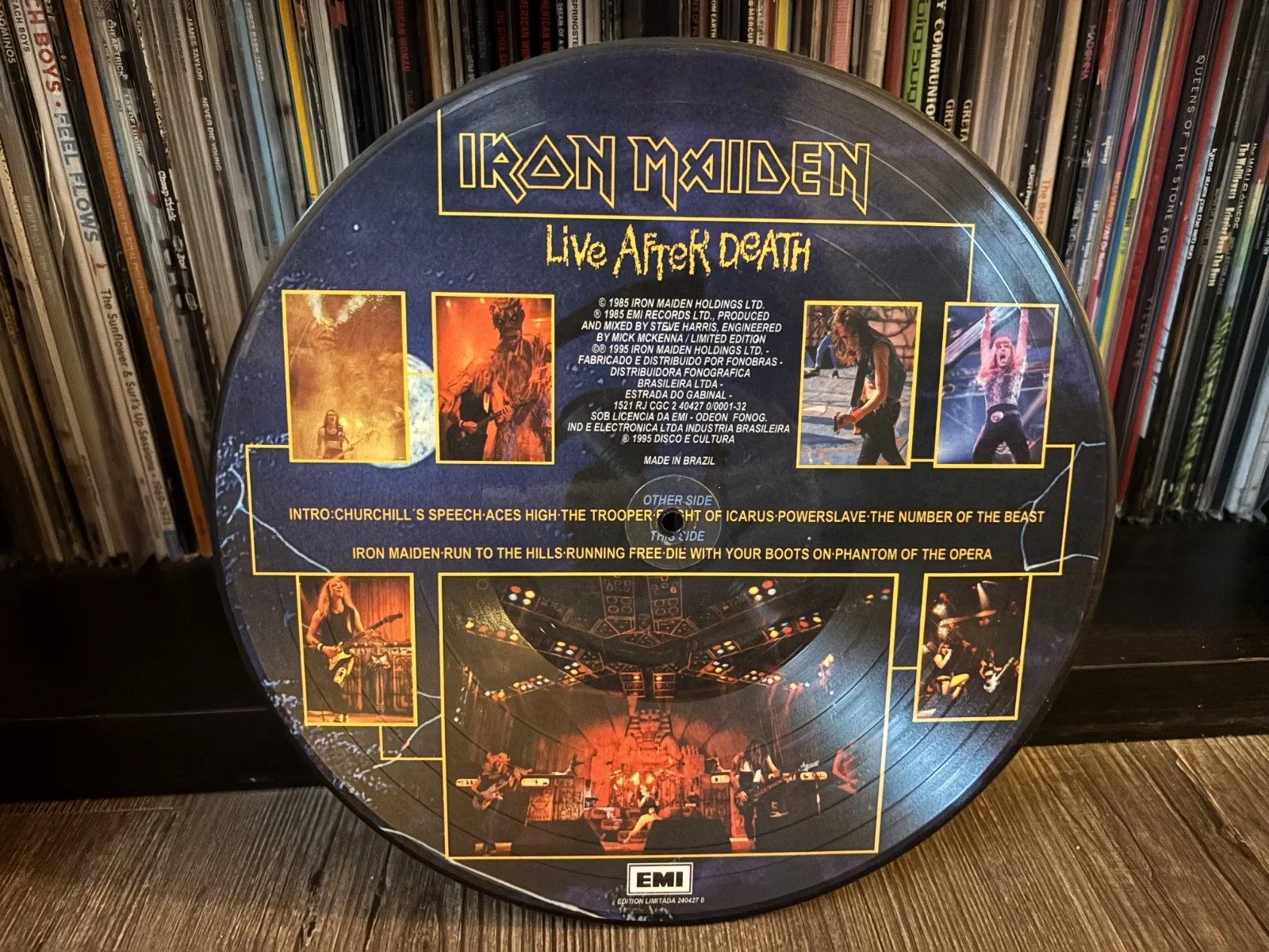 IRON MAIDEN SIGNED AUTOGRAPHED LP VINYL RARE PIC DISC BRAZIL NICKO MCBRAIN, изображение 3