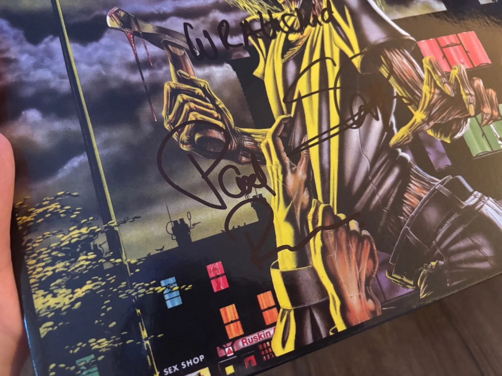 IRON MAIDEN SIGNED AUTOGRAPHED LP VINYL RARE KILLERS X2 PAUL D'IANNO HARRIS INSC, image 3