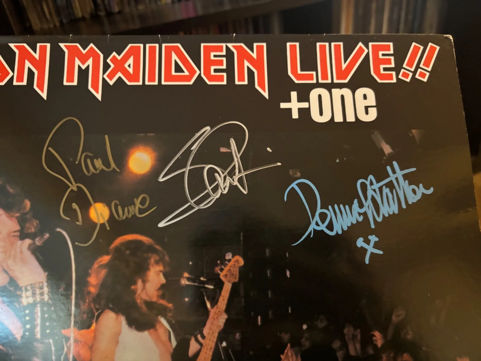 IRON MAIDEN SIGNED AUTOGRAPHED LP VINYL RARE X3 +ONE PAUL D'IANNO STEVE DENNIS, image 3