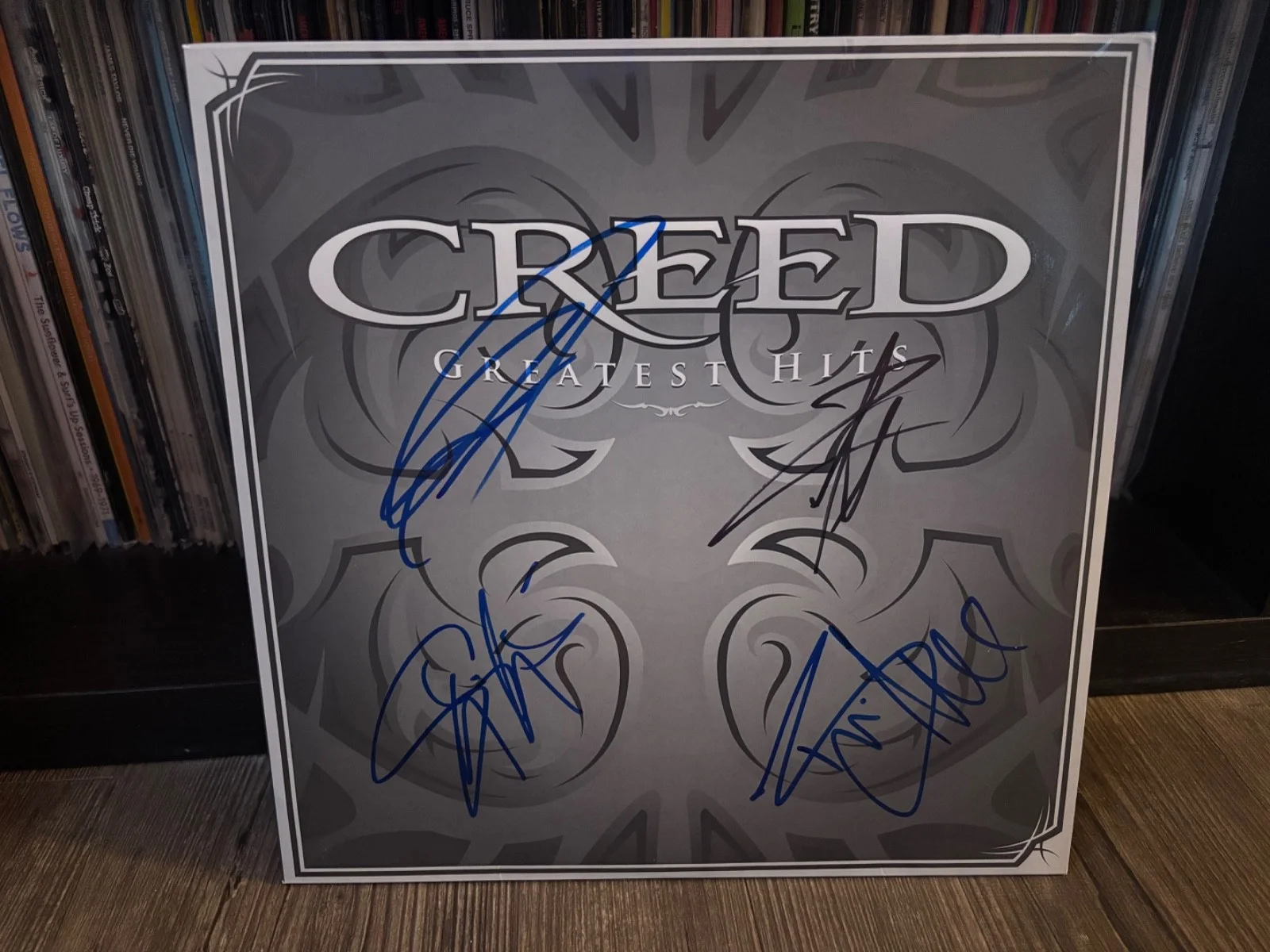CREED SIGNED AUTOGRAPHED LP VINYL RARE X4 GREATEST HITS SCOTT STAPP TREMONTI, image 2