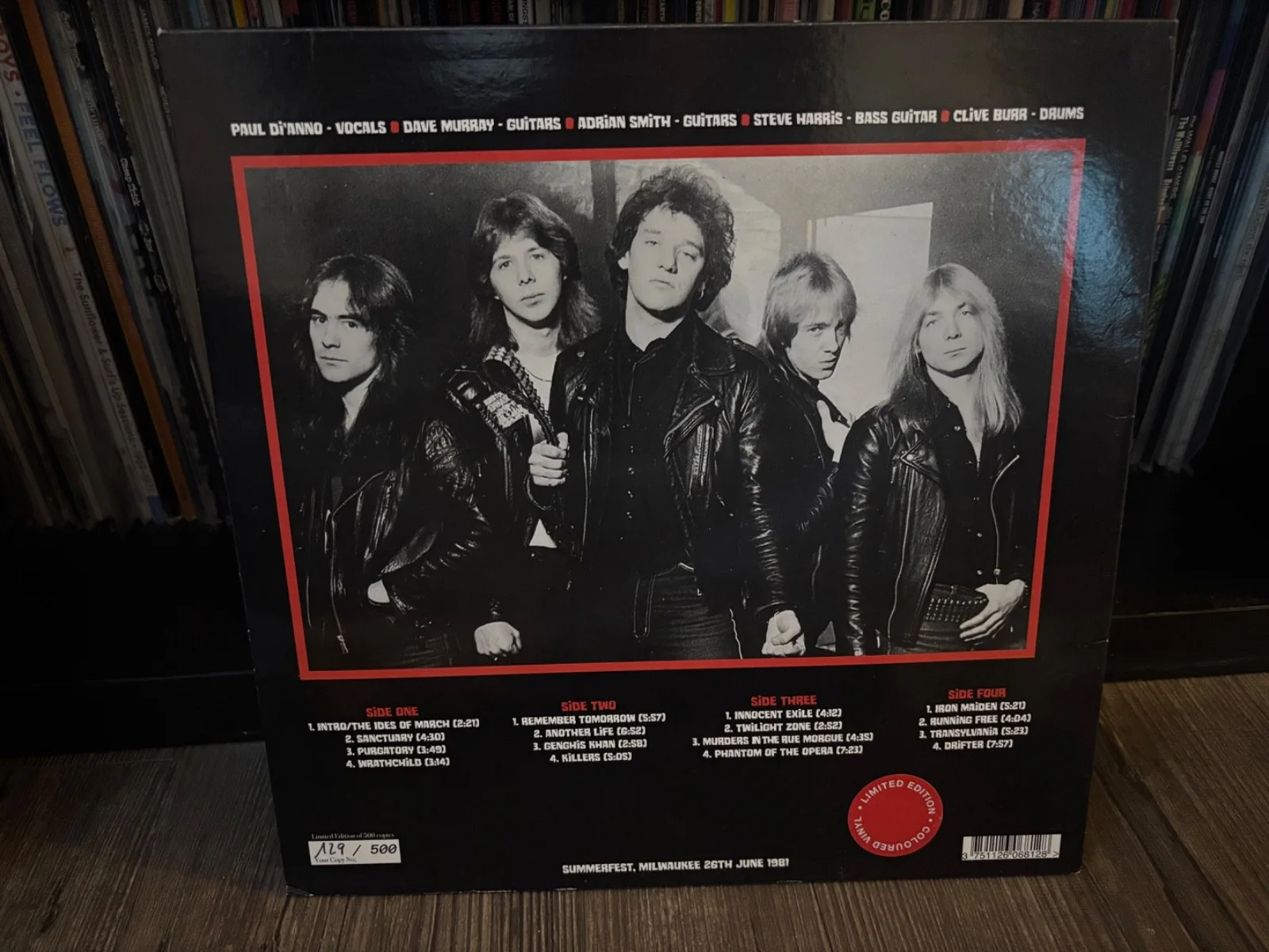 IRON MAIDEN SIGNED AUTOGRAPHED LP VINYL RARE /500 81' PAUL D'IANNO STEVE HARRIS, изображение 4