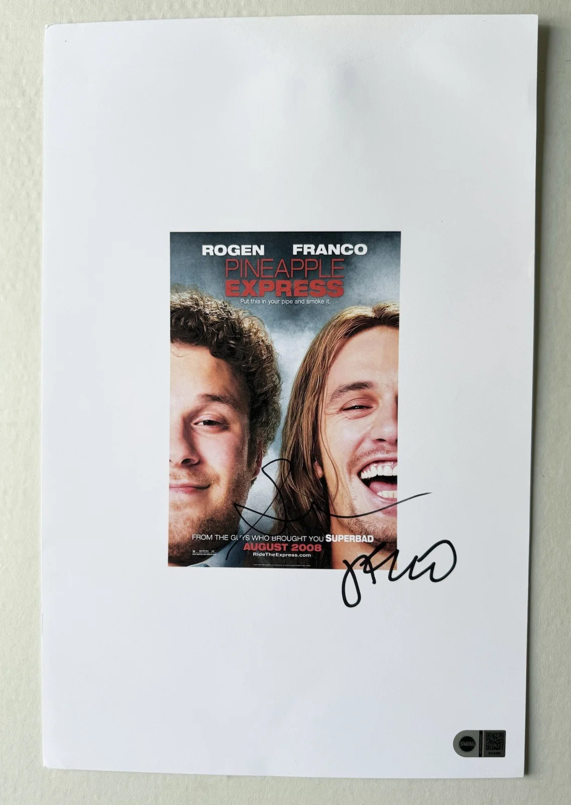 James Franco, Seth Rogen — Seth Rogen & James Franco Autograph Dual pineapple Express 11x17 poster swau 2