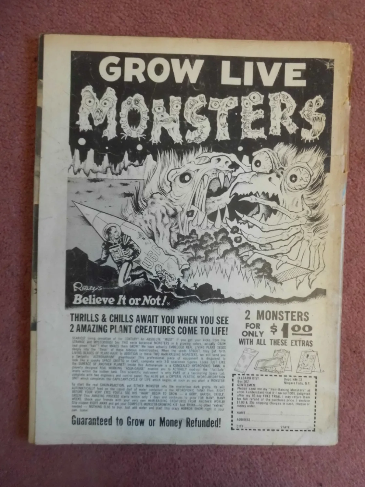 FAMOUS MONSTERS #32 (1965) reading copy HAMMER HORROR, LON CHANEY, etc, image 2