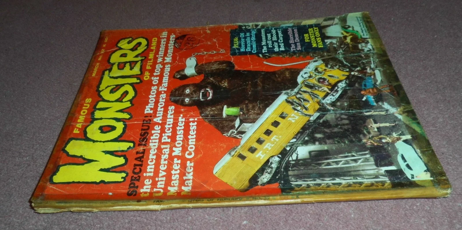 FAMOUS MONSTERS #32 (1965) reading copy HAMMER HORROR, LON CHANEY, etc, image 3