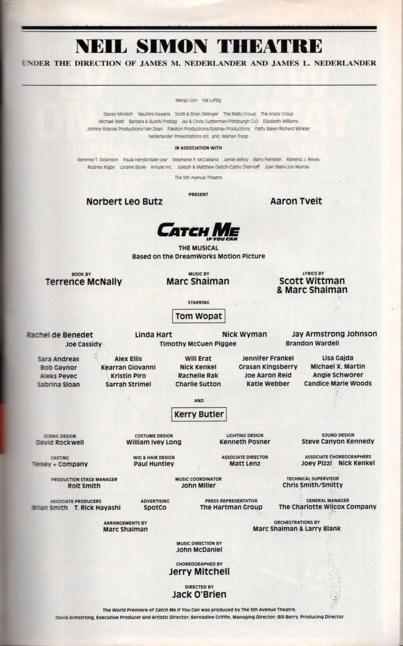 Cast — Catch Me If You Can Signed Autographed Cast Playbill - Aaron Tveit, изображение 2