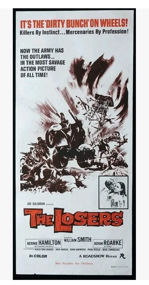 The Losers Bike Gang Australian Daybill Poster 1970 13" X 30" Inches, изображение 2