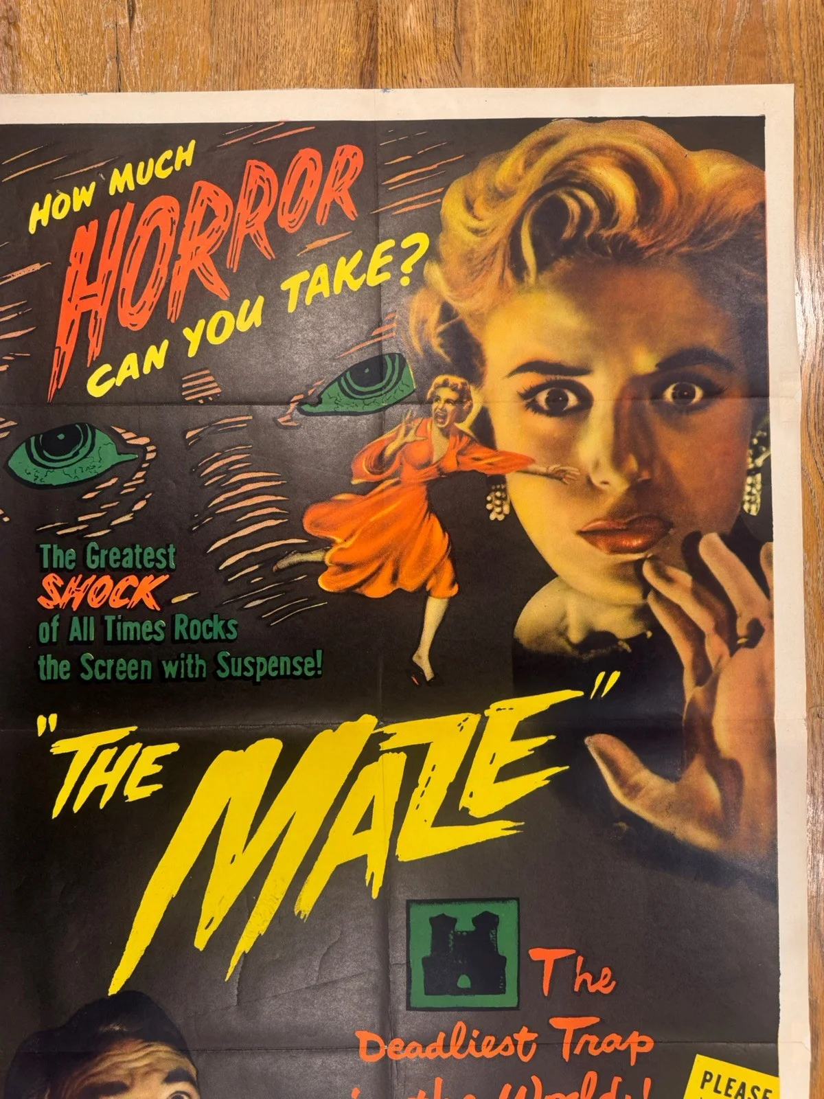 The Maze 1953 Original 27x41" US One Sheet Movie Poster, изображение 3