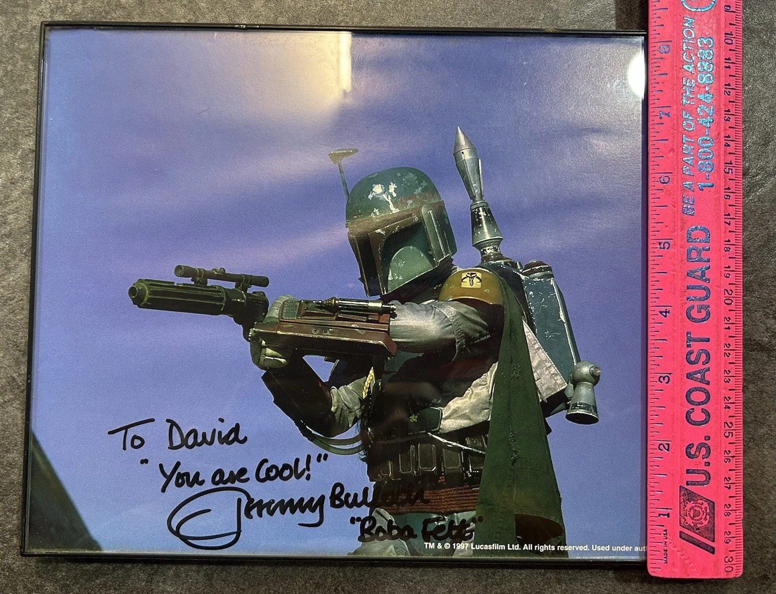 Jeremy Bulloch — JEREMY BULLOCH Boba Fett SIGNED Star Wars 8 X 10 Framed Autograph, изображение 2