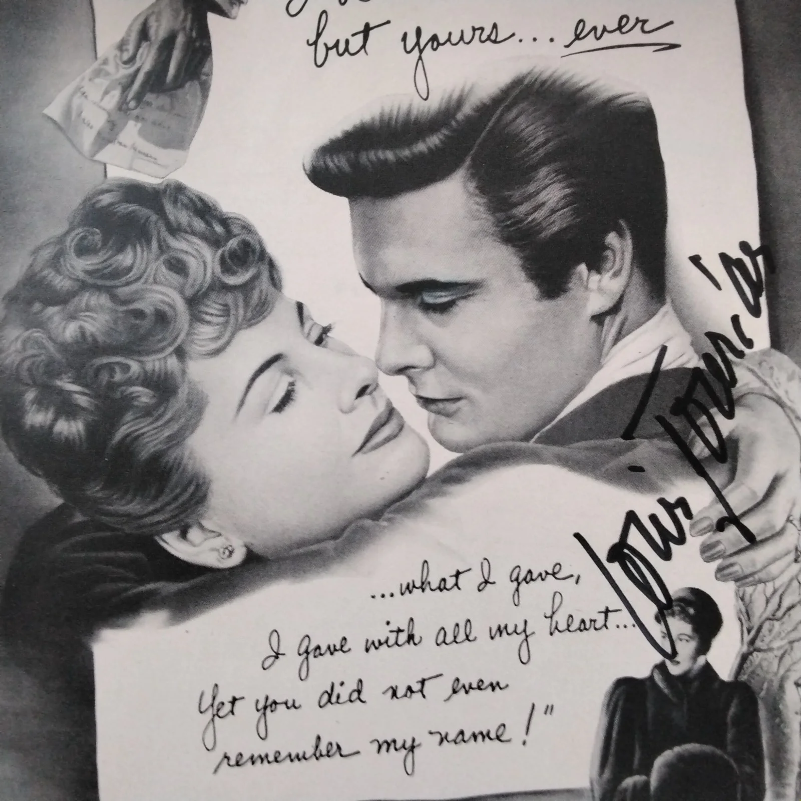 Louis Jourdan SIGNED 1948 Movie AD Letter From Unknown Woman Joan Fontaine, изображение 4