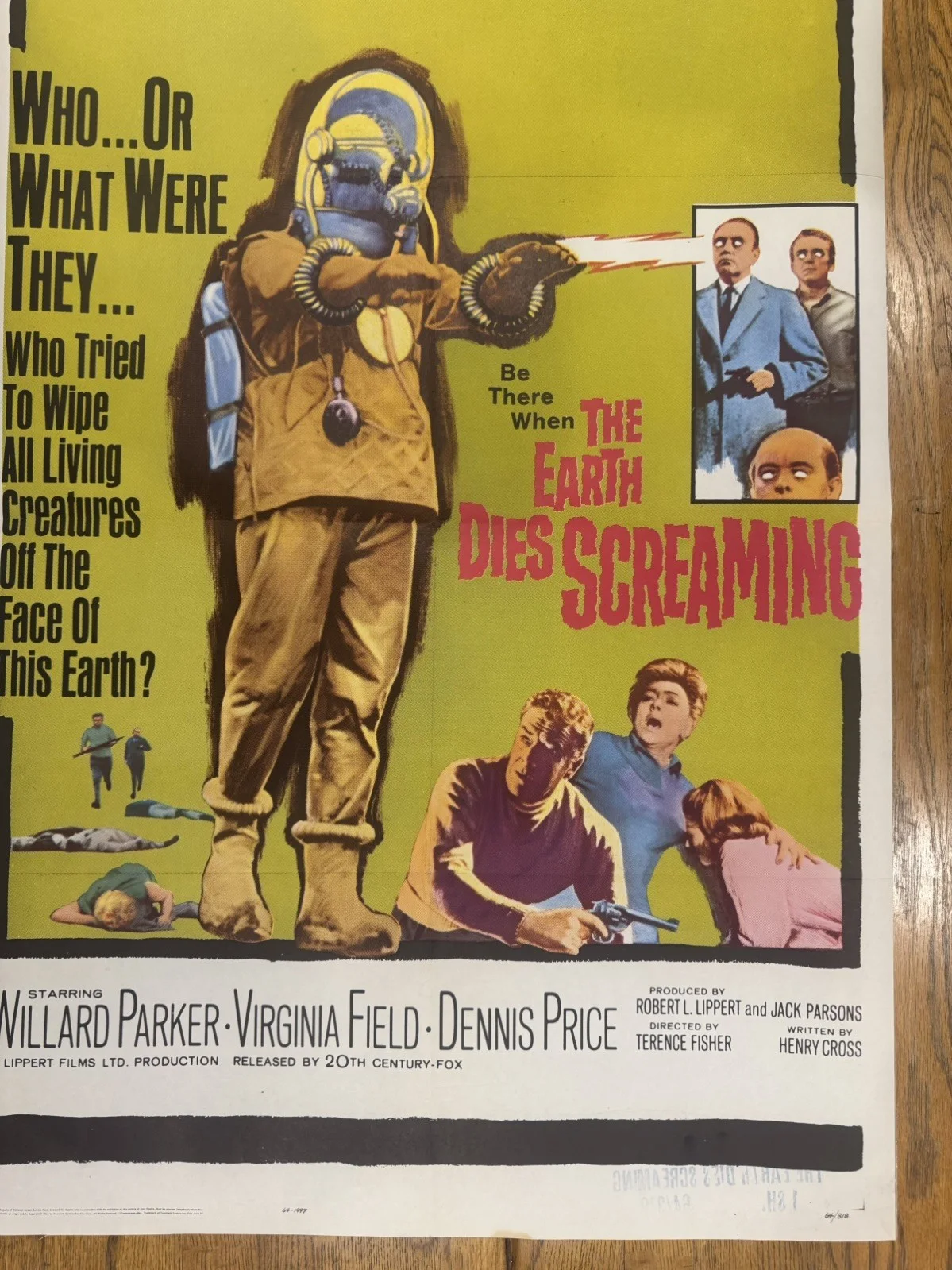 The Earth Dies Screaming 1964 Original 27x41" US One Sheet Movie Poster Rare, изображение 3