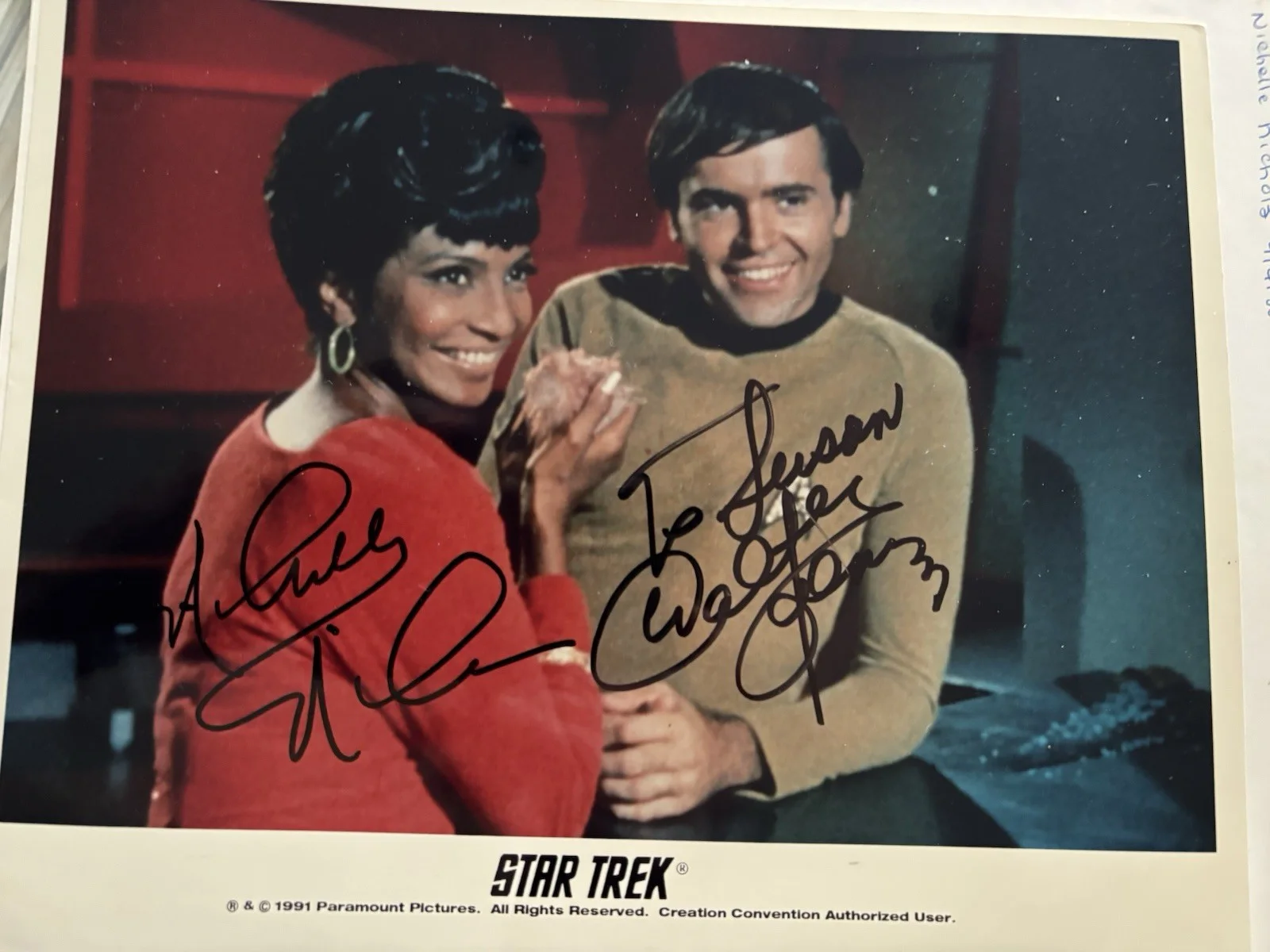Nichelle Nichols And Walter Koenig — Nichelle Nichols signed And Walter Koenig Signed 8” X 10” Color Photo. No COA