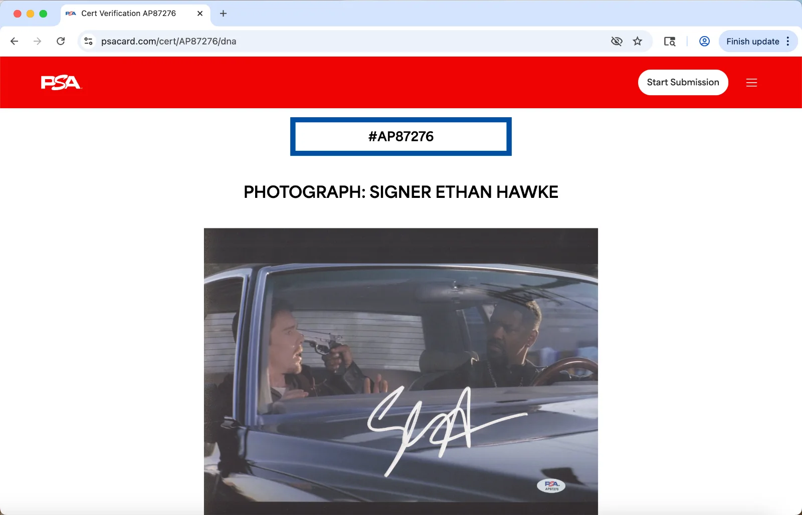 Ethan Hawke — Ethan Hawke signed 11x14 photo autograph PSA DNA COA Training Day AP87276, image 3