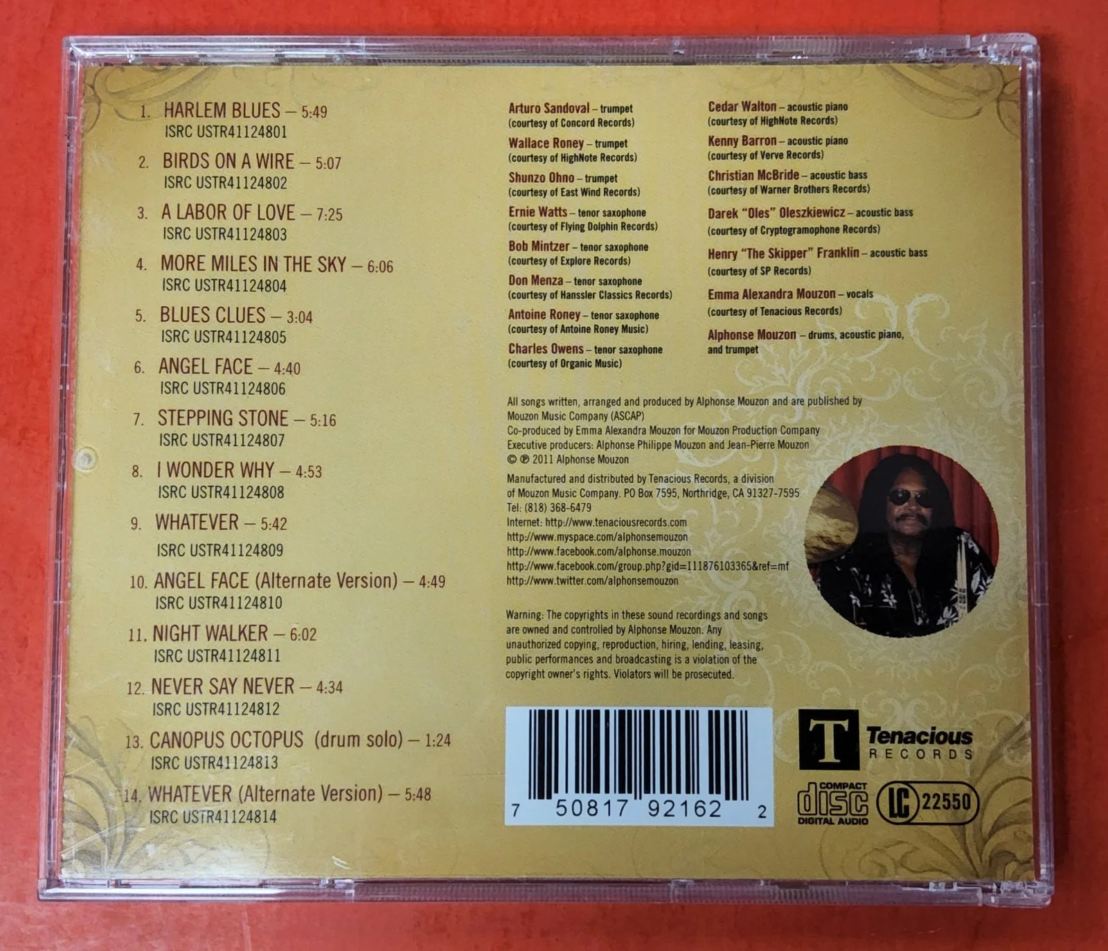 Alphone Mouzon SIGNED CD Angel Face, image 2