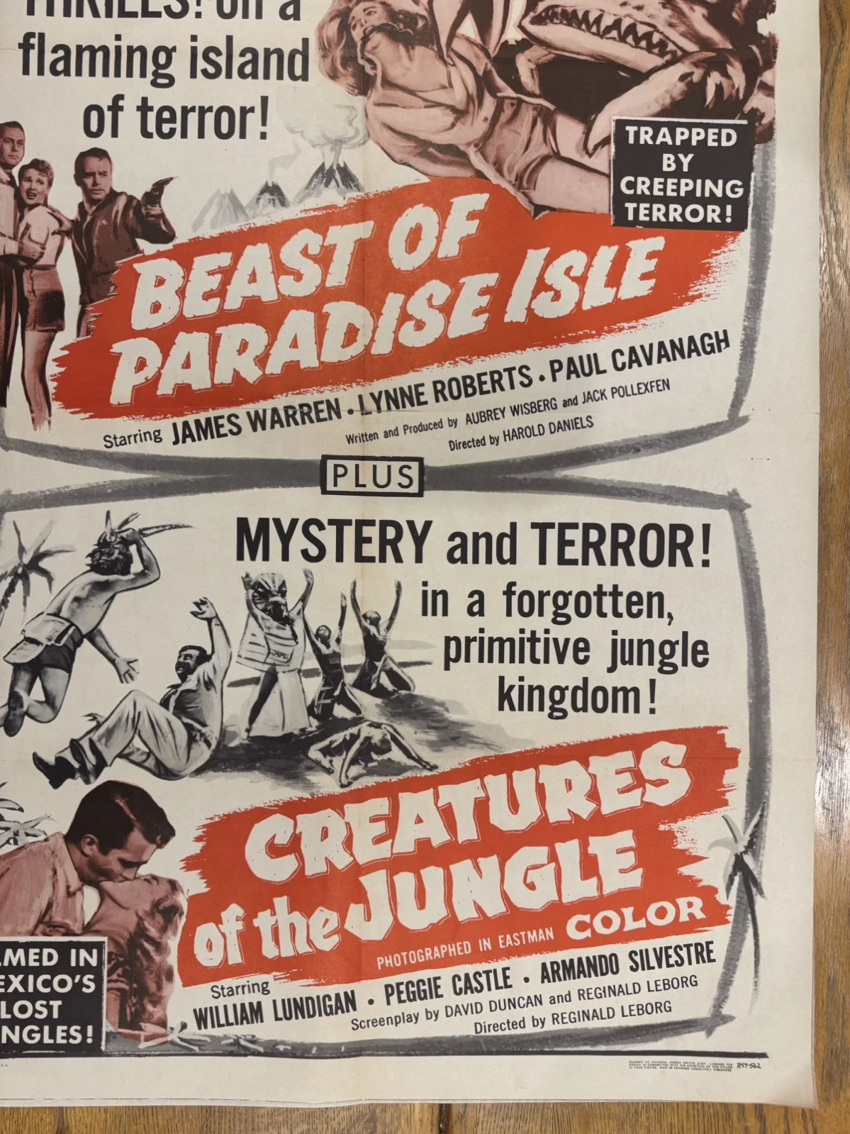 Beasts of Paradise isle 1957 Original 27x41" US One Sheet Movie Poster Rare, изображение 2