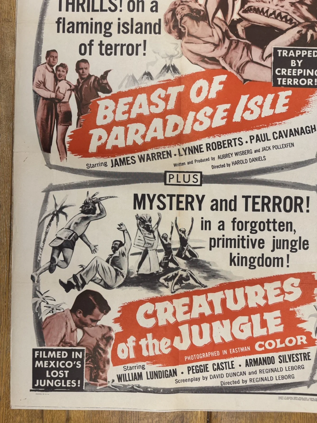 Beasts of Paradise isle 1957 Original 27x41" US One Sheet Movie Poster Rare, изображение 3
