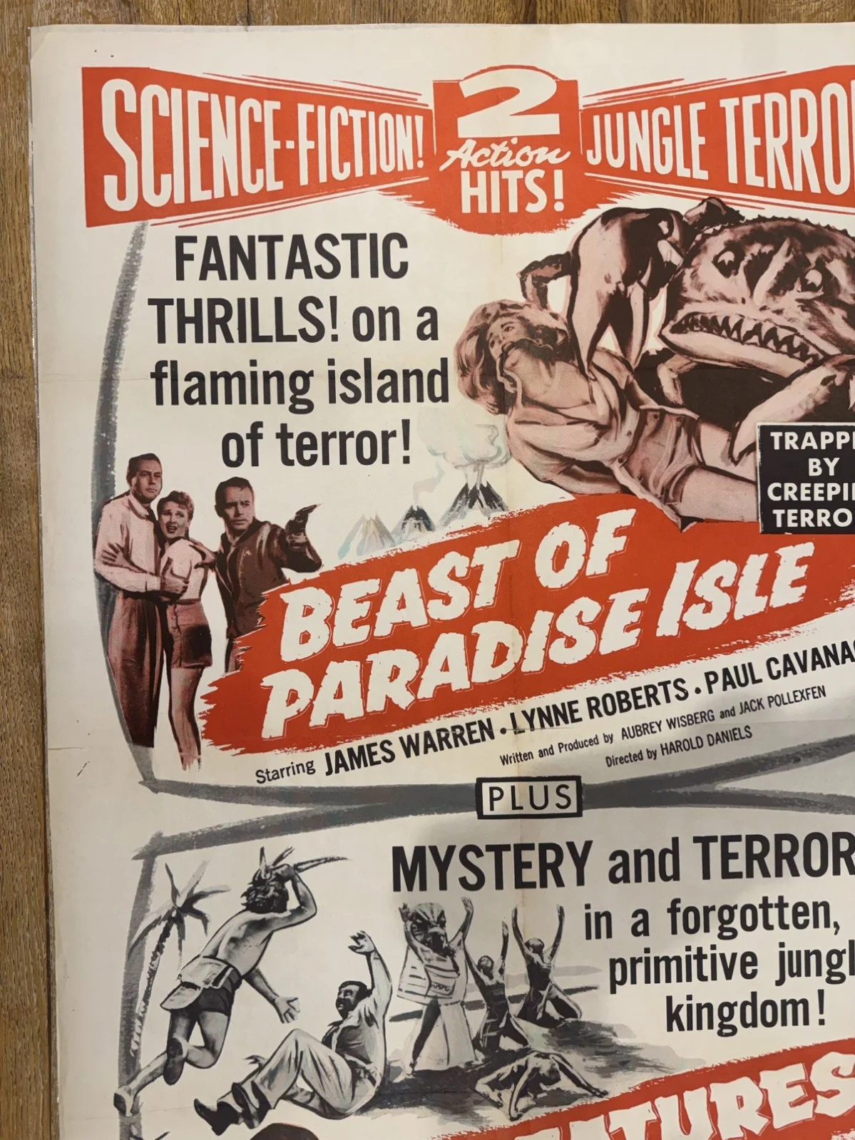 Beasts of Paradise isle 1957 Original 27x41" US One Sheet Movie Poster Rare, изображение 4