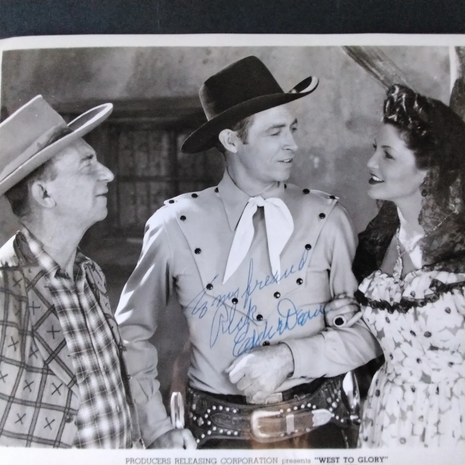 Eddie Dean SIGNED Photo 40s Movie TV Actor Singer West to Glory B Westerns Flash, изображение 2