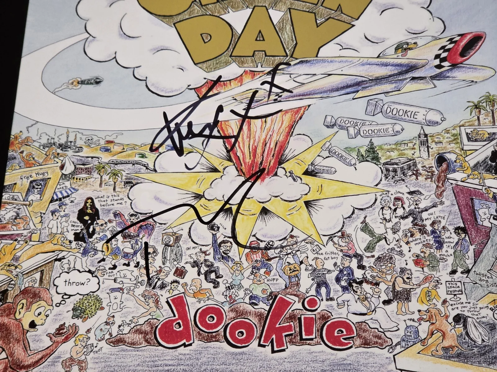 GREEN DAY TRE & MIKE signed autographed "DOOKIE" VINYL RECORD LP BECKETT (BAS), image 2