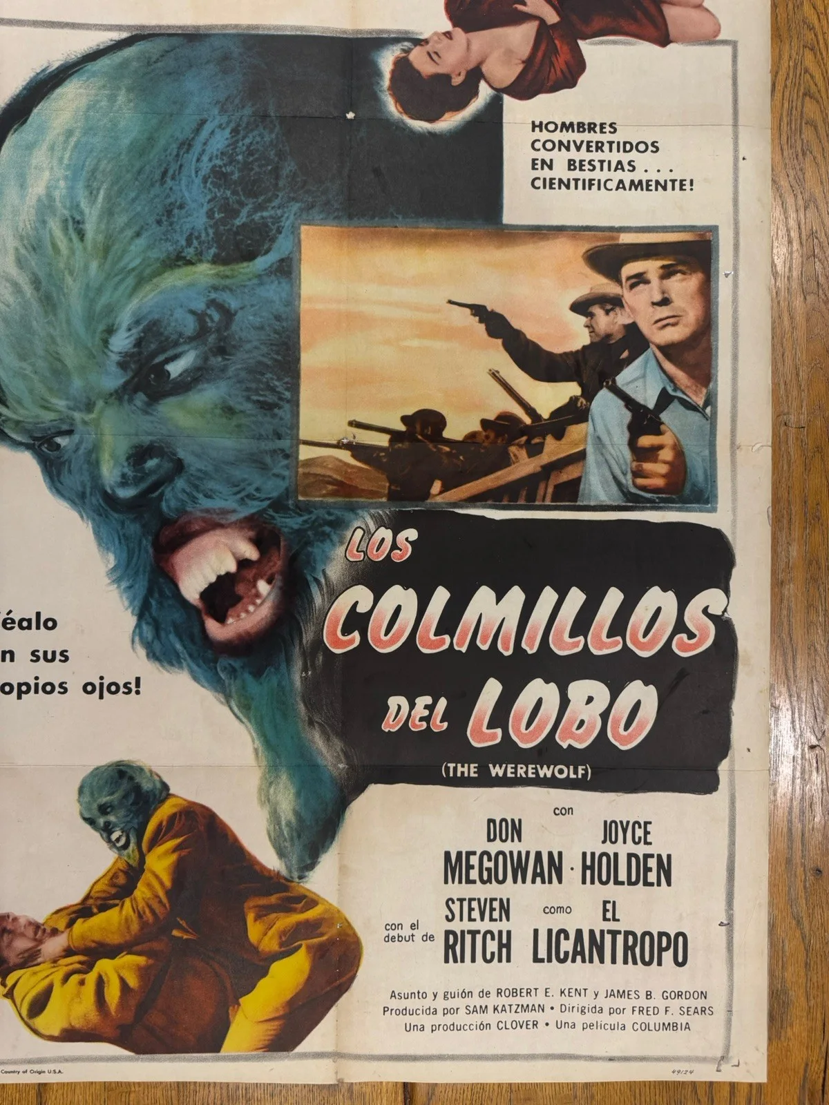 The Werewolf 1956 Original 27x41" US One Sheet Movie Poster Rare, изображение 3