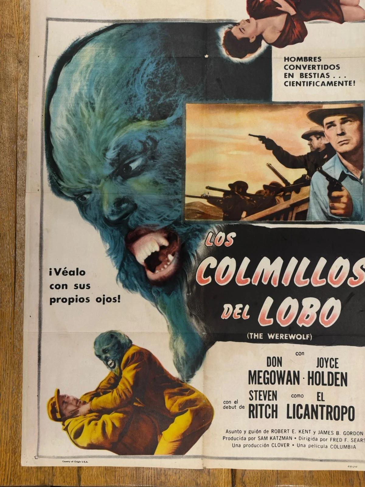 The Werewolf 1956 Original 27x41" US One Sheet Movie Poster Rare, изображение 5