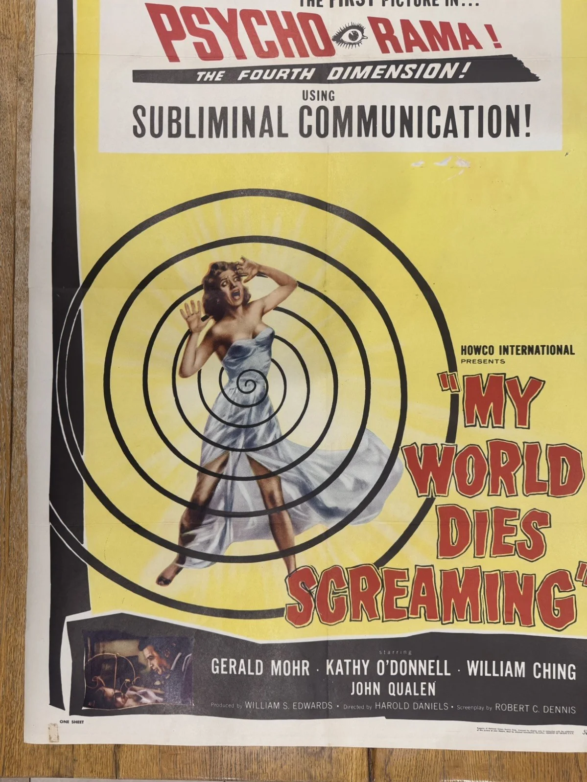 My World Dies Screaming 1958 Original 27x41" US One Sheet Movie Poster Rare, изображение 4