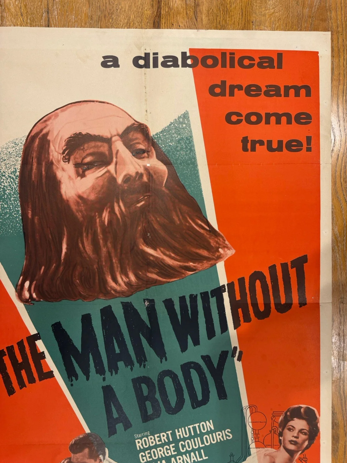 The Man Without A Body 1957 Original 27x41" US One Sheet Movie Poster Rare, изображение 2