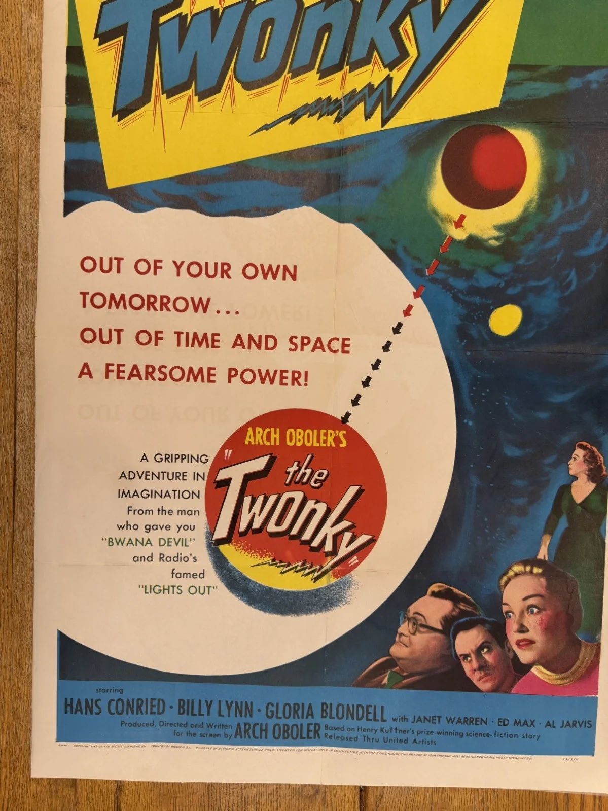 Twonky 1953 Original 27x41" US One Sheet Movie Poster Rare, image 2
