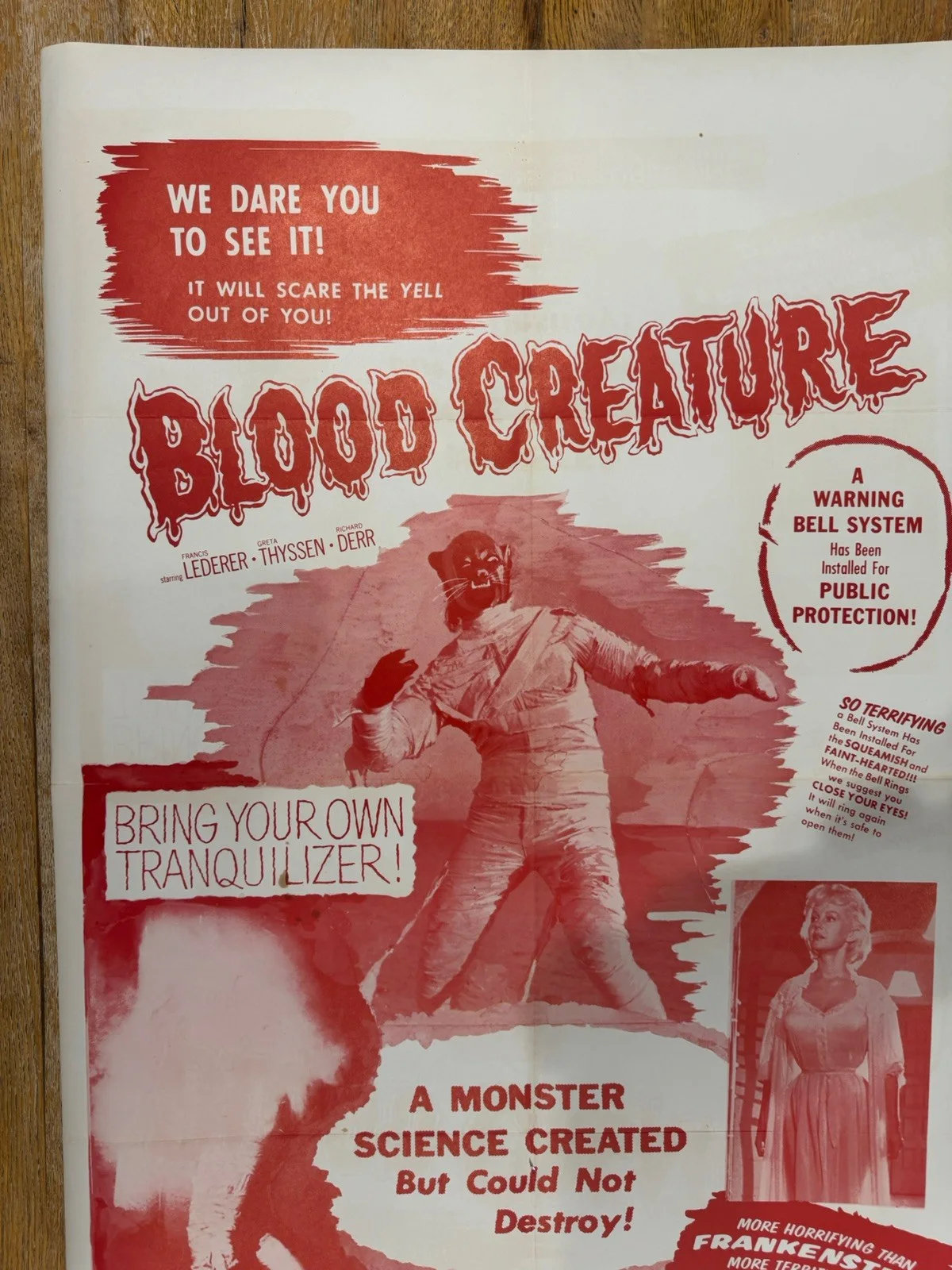 Blood Creature 1959 Original 27x41" US One Sheet Movie Poster Rare, изображение 2