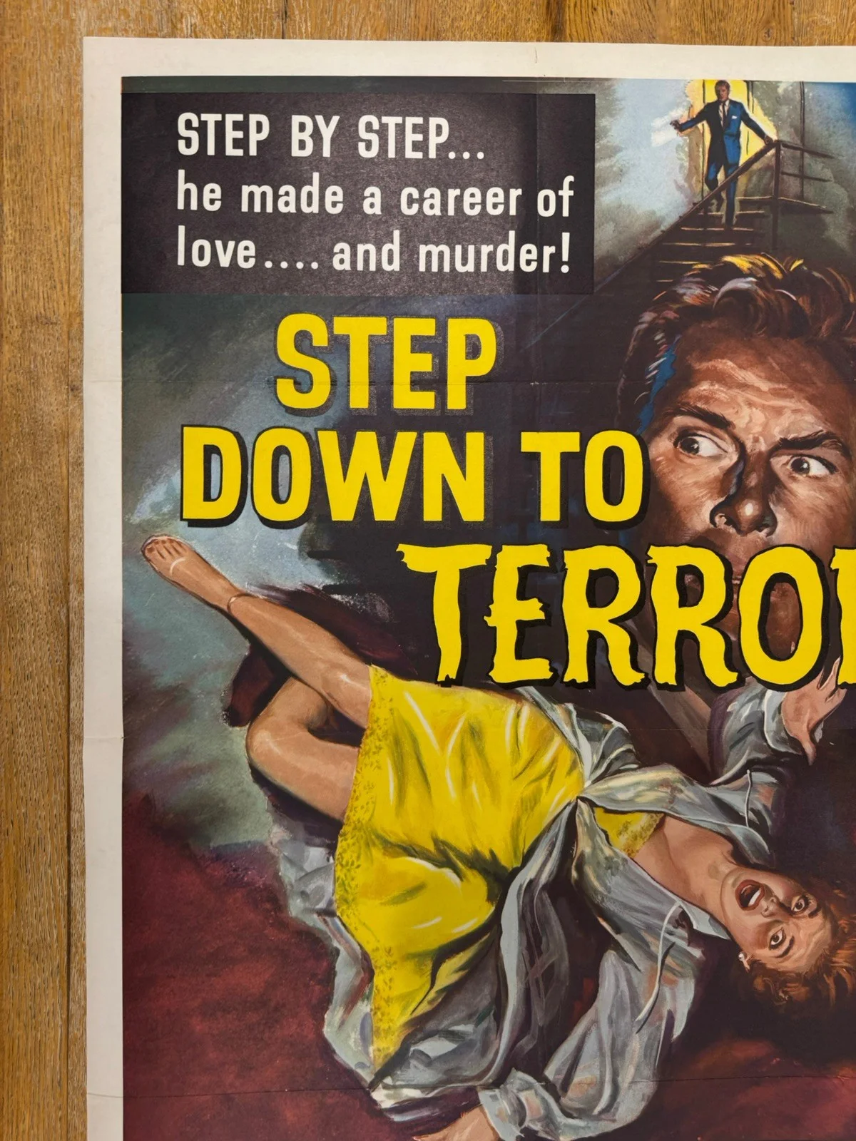Step Down To Terror 1958 Original 27x41" US One Sheet Movie Poster, изображение 2