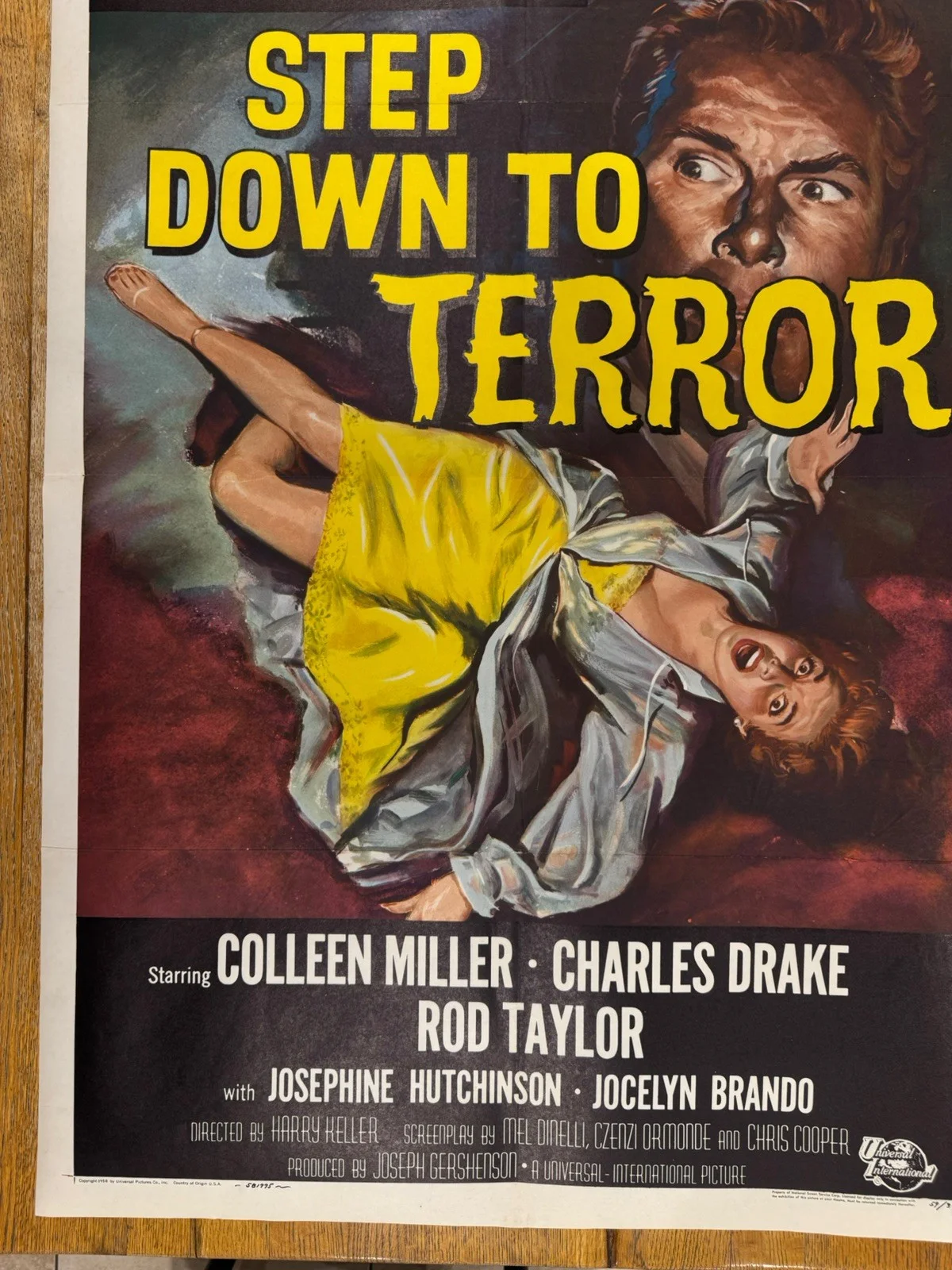 Step Down To Terror 1958 Original 27x41" US One Sheet Movie Poster, изображение 3